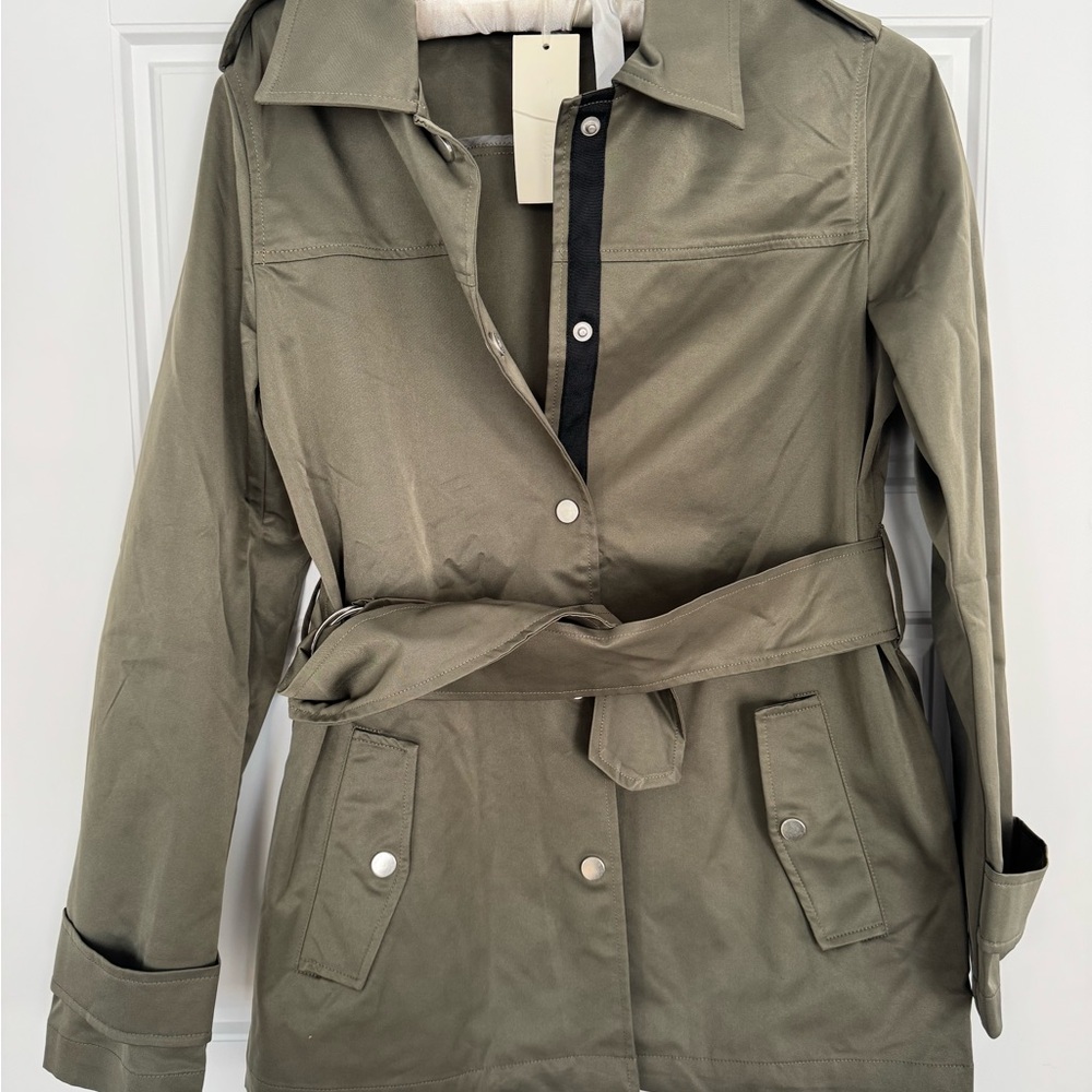 NWT! Pleione Women's Olive Belted Jacket, size XS